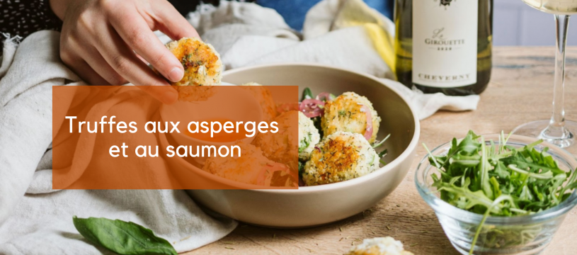 Truffes aux asperges et au saumon